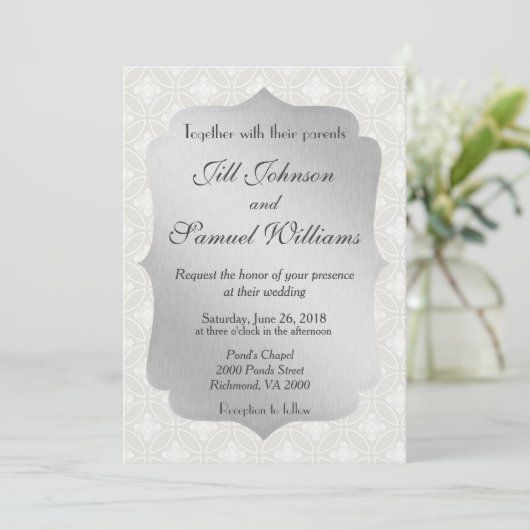 Mooi zilverhuwelijk kaart (Staand voorkant)