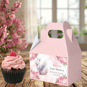 Mooi zwaan roze bloemig meisje Baby shower Bedankdoosjes