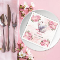Mooi zwaan roze bloemig meisje Baby shower