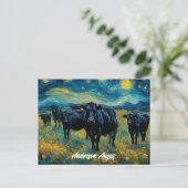 Mooi zwart Angus vee Briefkaart (Staand voorkant)