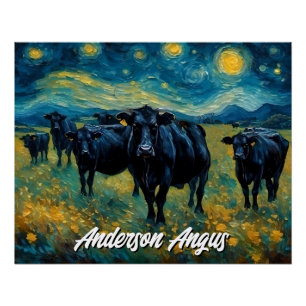Mooi zwart Angus vee Perfect Poster