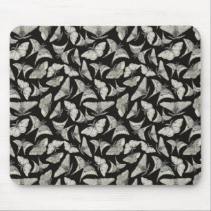 Mooi zwart beige mot vlinder patroon muismat