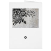 Mooi zwart/grijze bloemenWeddenschap Hartelijk dan (Achterkant)