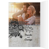 Mooi zwart/grijze bloemenWeddenschap Hartelijk dan (Binnen (Links))