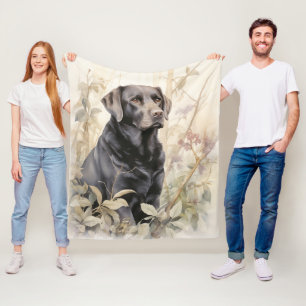 Mooi zwart lab fleece deken