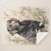 Mooi zwart lab sherpa deken (Voorkant (horizontaal))