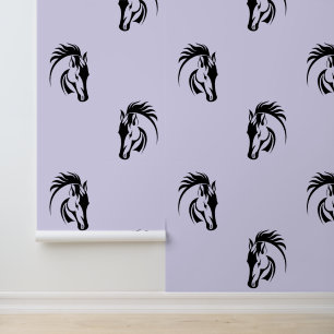 Mooi zwart paard ontwerp behang