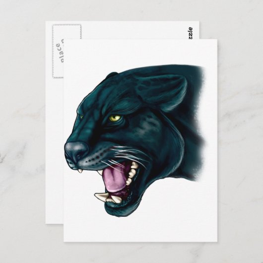 Mooi zwart panter briefkaart (Voorkant / Achterkant)