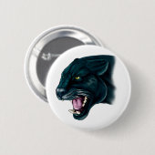 Mooi zwart panter ronde button 5,7 cm (Voorkant /achterkant)