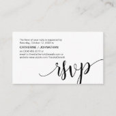 Mooi zwart script, RSVP reageert Informatiekaartje (Voorkant)