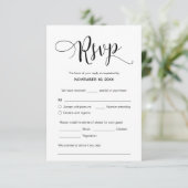 Mooi zwart script, RSVP, reageren Informatiekaartje (Staand voorkant)