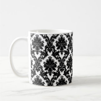 Mooi zwart-wit Damask-patroon Koffiemok