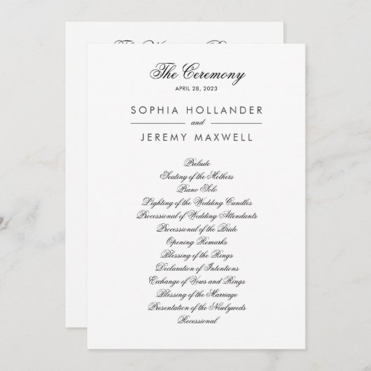 Mooi zwart-wit platte programma (Voorkant / Achterkant)