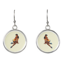 mooie 1950 retro zwarte intuïtieve meisjeskunst