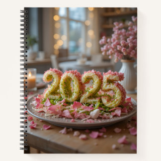 Mooie 2025 college notitieboek roze salade decor