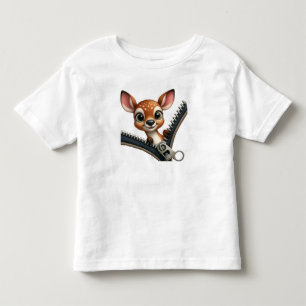 Mooie 3D babyhert die uit rits t-shirt gluurt