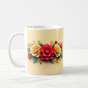 Mooie 3D-bloemen Koffiemok