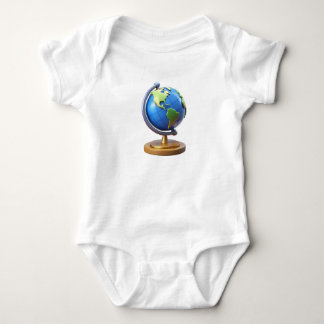 Mooie 3D Wereldbol Baby T-Shirt – Schattig Klein