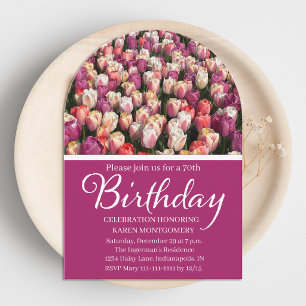 Mooie 70e verjaardag tulpen kaart