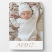 Mooie Aangepaste Baby Foto Geboorte Statistieken Fotoplaat (voorkant)