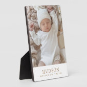 Mooie Aangepaste Baby Foto Geboorte Statistieken Fotoplaat (Zijkant)