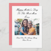 Mooie aangepaste foto Moederdag Kaart (Voorkant / Achterkant)