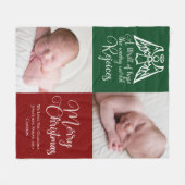 Mooie, aangepaste kerstfoto Red Green Fleece Deken (Voorkant (Horizontaal))