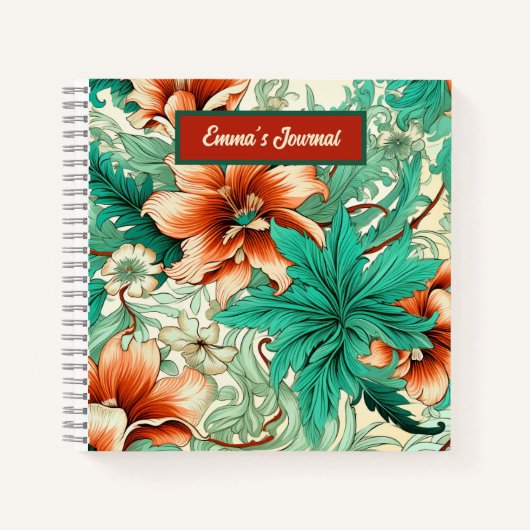 Mooie Aangepaste Naam Bloemstuk Notitieboek (Voorkant)