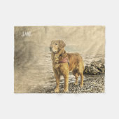Mooie aangepaste naam Golden Retriever Fleece Deken (Voorkant (Horizontaal))