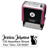 Mooie aangepaste naam retouradres Cat Zelfinktende Stempel (In situ)