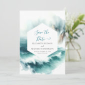 Mooie aangepaste nautische bruiloft save the date (Staand voorkant)