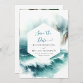 Mooie aangepaste nautische bruiloft save the date (Voorkant / Achterkant)