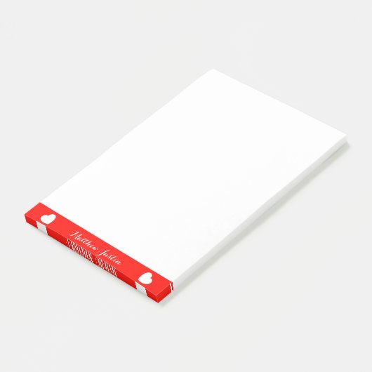 Mooie aangepaste tekst Post-it Notes 4 x 6 inch (Schuin)