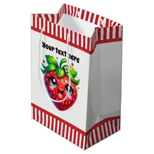 Mooie aardbei aanpasbare baby shower medium cadeauzakje