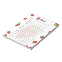 Mooie Aardbei To-Do Lijst Notitieblok