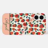Mooie aardbeiendesign met eigen naam Case-Mate iPhone case (Achterkant (horizontaal))