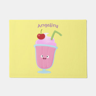 Mooie aardbeienijs sundae cartoon deurmat