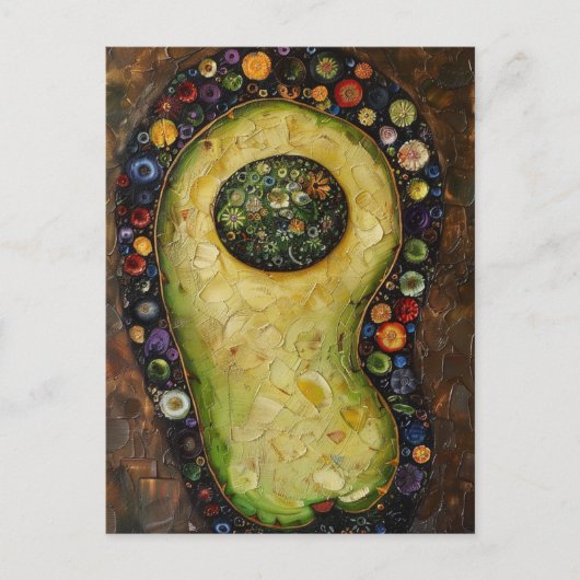 Mooie abstracte avocado briefkaart (Voorkant)