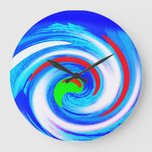 Mooie abstracte blauwe kunst grote klok
