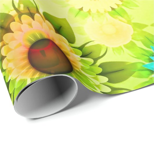 Mooie Abstracte bloemen Cadeaupapier (Rol Hoek)