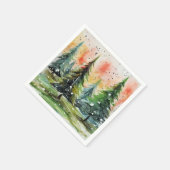 Mooie Abstracte kerstbomen gloeiende lucht Servet (Hoek)