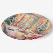 Mooie Abstracte kerstdiner tafel setting Papieren Bordje (Gekanteld)