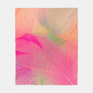Mooie abstracte paarse en blauwe veren op de waarn fleece deken