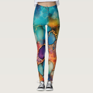 Mooie Abstracte Regenboog Alcohol Ink Liquid Art Leggings