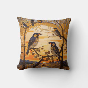 Mooie Abstracte vogeltjes bij Sunrise Decorative Kussen