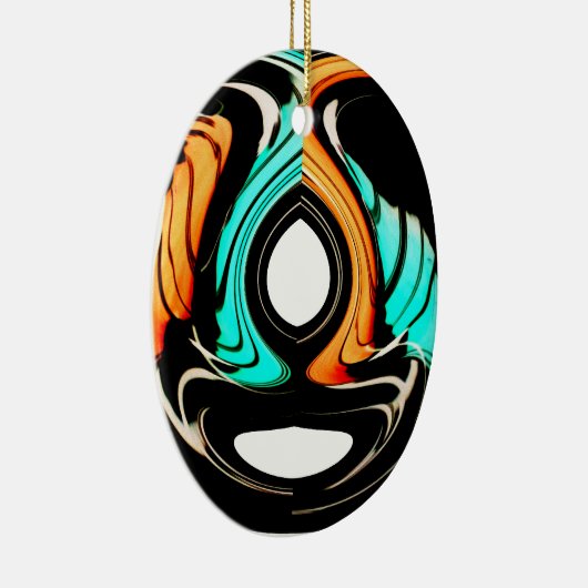 Mooie Abstracte wervelingen Art Print Keramisch Ornament (Rechts)