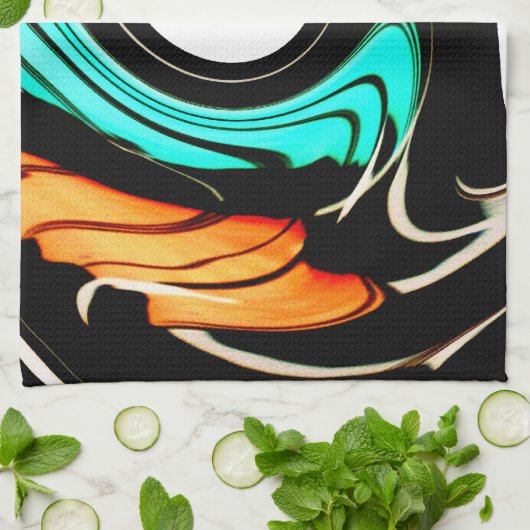 Mooie Abstracte wervelingen Art Print Theedoek (Gevouwen)