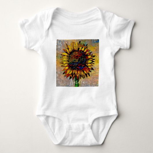 Mooie Abstracte Zonnebloem Schildering Romper (Voorkant)