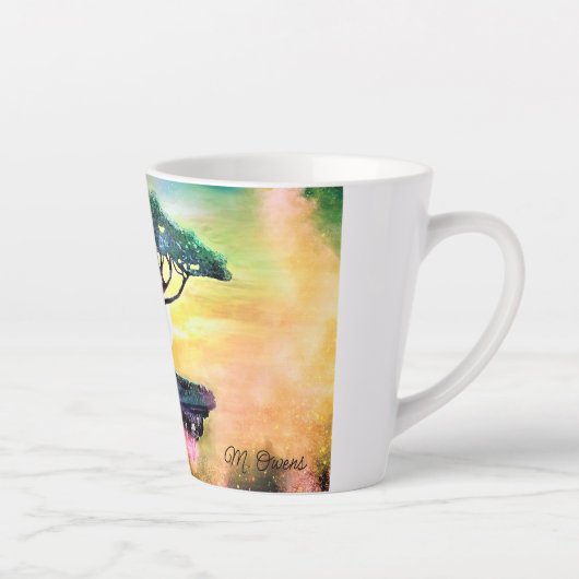 Mooie Acacia-boom in Afrika Latte Mok (Rechts)