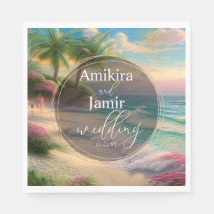 Mooie achtergrond Faux Glitter Wedding Servet